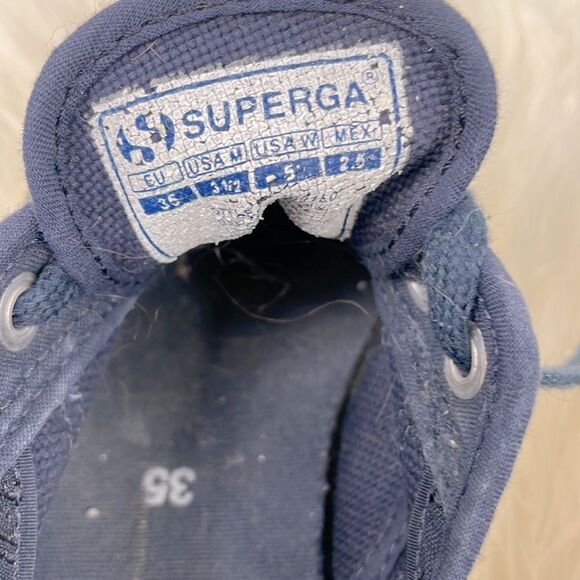 Superga | platform blue sneakers 5.0 canvas,laced up front closures. - Picture 5 of 8